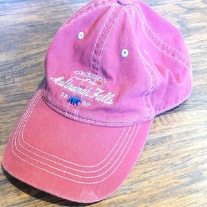 Multnomah Falls Oregon Strapback Hat Red